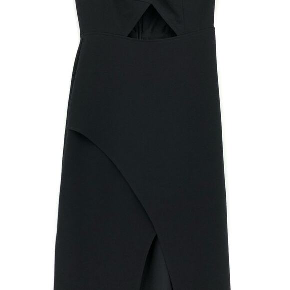 BCBGMAXAZRIA Kauri One Shoulder Cutout Gown Black 2 - Picture 5 of 14